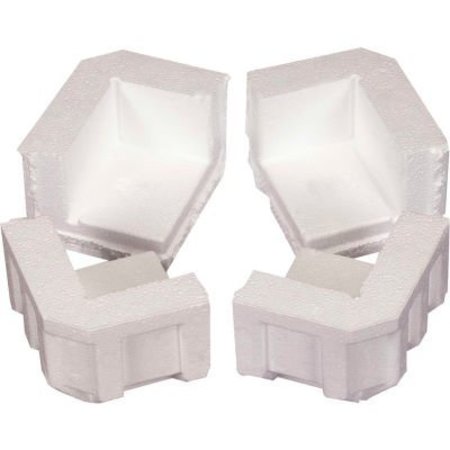BOX PACKAGING Global Industrial„¢ Foam Corners, 4-7/8"L x 4"W x 3-1/4"H, White, 320/Pack PF202